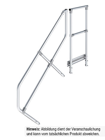 KRAUSE Handlauf mit Geländer - passend für Podesttreppe mit 5 Stufen