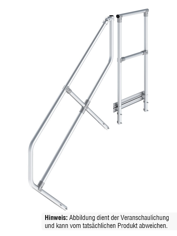 KRAUSE Handlauf mit Geländer - passend für Podesttreppe mit 5 Stufen