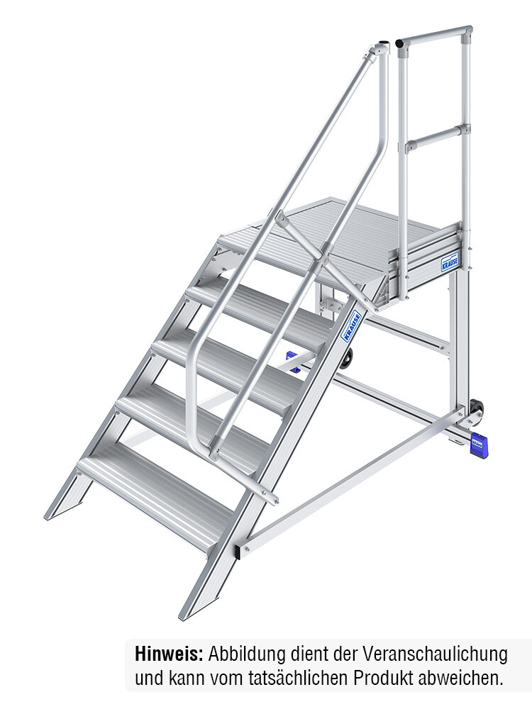 KRAUSE Handlauf mit Geländer - passend für Podesttreppe mit 5 Stufen