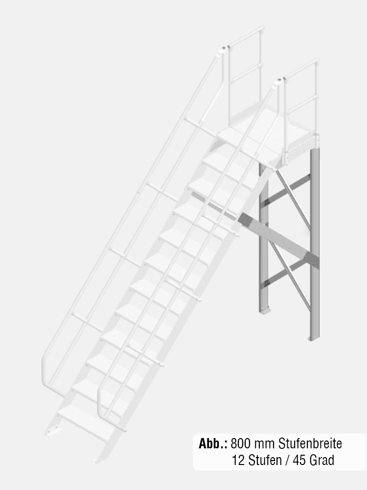 KRAUSE Stütze - passend für Treppe mit Plattform 45 Grad - Stufenbreite: 0,80 m / Senkrechte Höhe: 1881-2820 mm