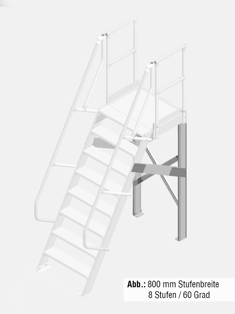 KRAUSE Stütze - passend für Treppe mit Plattform 60 Grad - Stufenbreite: 0,60 m / Senkrechte Höhe: 1001-2000 mm