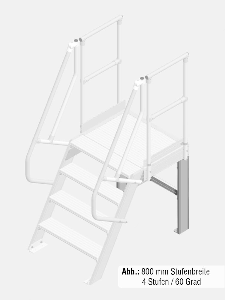 KRAUSE Stütze - passend für Treppe mit Plattform 60 Grad - Stufenbreite: 0,60 m / Senkrechte Höhe: 550-1000 mm