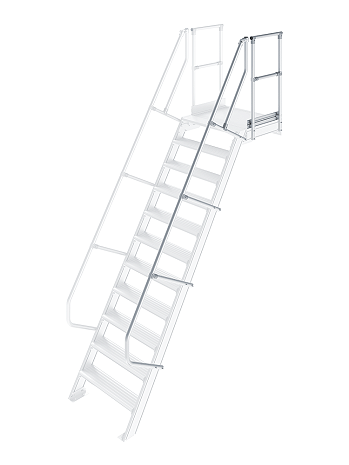 KRAUSE zweiter Handlauf inkl. Geländer - passend für Treppe mit Plattform und 11 Stufen / Neigung 60 Grad
