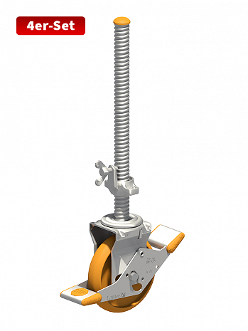 Layher Lenkrollensatz: Lenkrolle 700 höhenverstellbar - 4er-Set