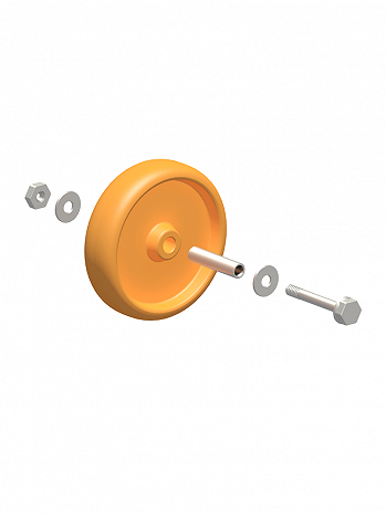 Layher Rad einschließlich Achse - Farbe: Orange - passend für Art.-Nr. 1308.150 / 1302.150 / 1301.150 / 1312.150