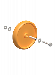 Layher Rad einschließlich Achse - Farbe: Orange - passend für Art.-Nr.: 1259.200 / 1259.201 / 1359.200 Layher Rad einschließlich Achse - Farbe: Orange - passend für Art.-Nr.: 1259.200 / 1259.201 / 1359.200