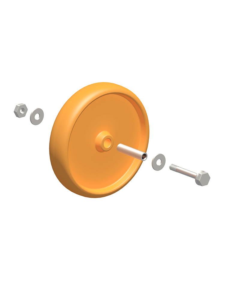 Layher Rad einschließlich Achse - Farbe: Orange - passend für Art.-Nr.: 1259.200 / 1259.201 / 1359.200