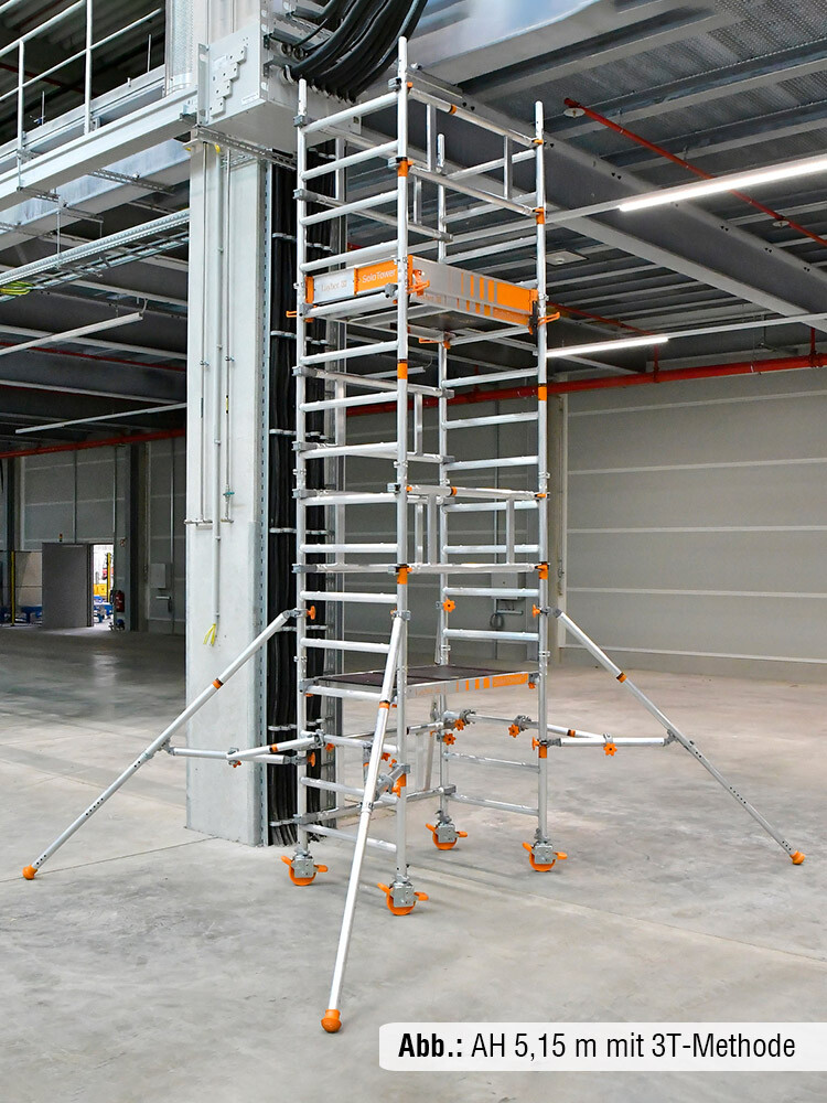 Layher Fahrgerüst SoloTower P2 SAFETY PLUS mit Doppelgeländer AH 4,15 m