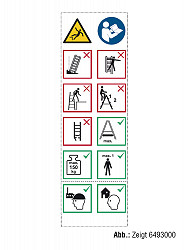 Layher Piktogrammetiketten als Ersatz zum Nachrüsten für Stehleiter 1039 + 1043 + 1061 + 1064 Layher Piktogrammetiketten als Ersatz zum Nachrüsten für Stehleiter 1039 + 1043 + 1061 + 1064