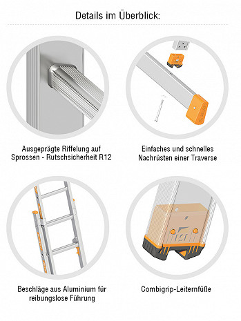 Layher Schiebeleiter TOPIC 1035 / 2x6 Sprossen