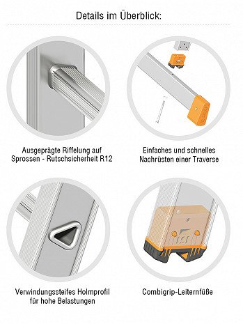 Layher Anlegeleiter TOPIC 1054 / 6 Sprossen