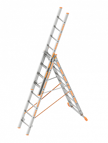 Layher 3-teilige Allzweckleiter TOPIC 1040 / 3x8 Sprossen