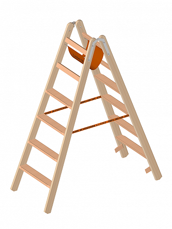 Layher Holz-Stehleiter 1020 / 2x6 Stufen / gemäß TRBS 2121-2