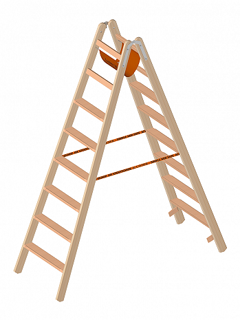 Layher Holz-Stehleiter 1020 / 2x8 Stufen / gemäß TRBS 2121-2