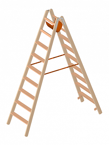 Layher Holz-Stehleiter 1020 / 2x9 Stufen / gemäß TRBS 2121-2