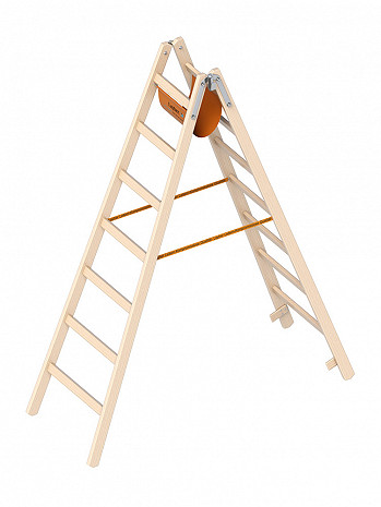 Layher Holz-Stehleiter 1038 / 2x7 Sprossen