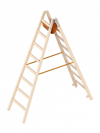 Layher Holz-Stehleiter 1038 / 2x8 Sprossen