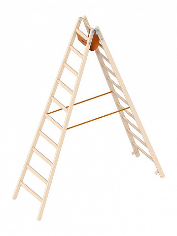 Layher Holz-Stehleiter 1038 / 2x10 Sprossen