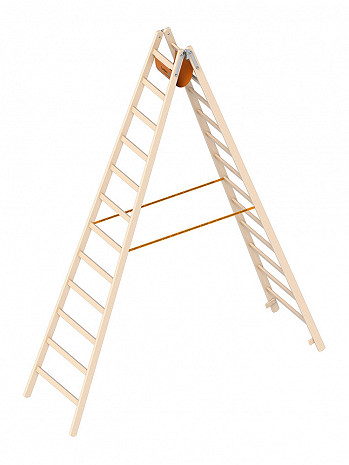 Layher Holz-Stehleiter 1038 / 2x12 Sprossen