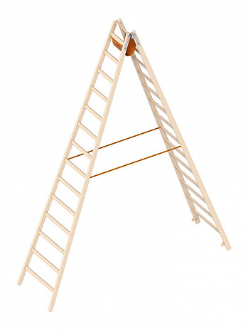 Layher Holz-Stehleiter 1038 / 2x14 Sprossen