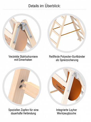 Layher Holz-Stehleiter 1038 / 2x5 Sprossen