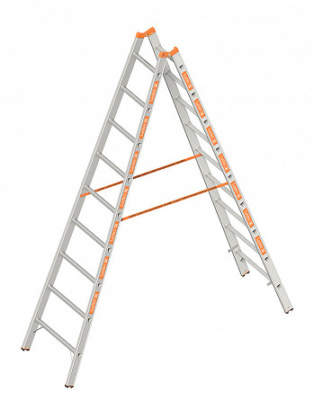 Layher Stehleiter TOPIC 1039 / 2x9 Sprossen