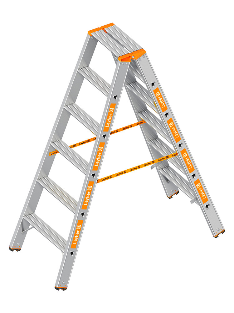 Layher Stufen-Stehleiter TOPIC 1043 / 2x6 Stufen / gemäß TRBS 2121-2