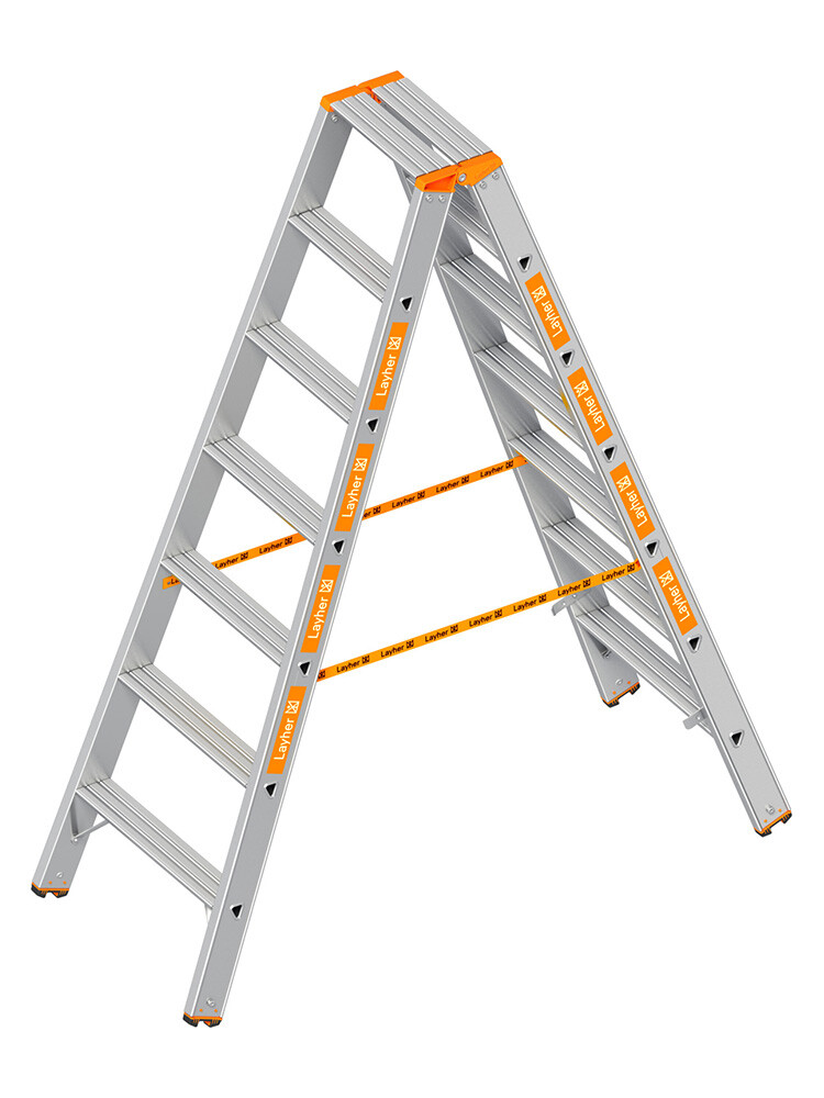 Layher Stufen-Stehleiter TOPIC 1043 / 2x7 Stufen / gemäß TRBS 2121-2