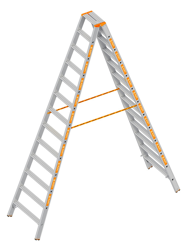 Layher Stufen-Stehleiter TOPIC 1043 / 2x13 Stufen / gemäß TRBS 2121-2