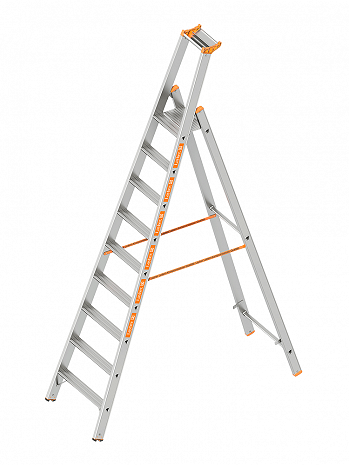 Layher Stufen-Stehleiter einseitig begehbar TOPIC 1064 / 9 Stufen / gemäß TRBS 2121-2