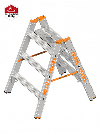 Layher Alu-Schwerlasttritt TOPIC 1043.3 / 2x3 Stufen / Klappbar