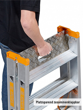Layher Alu-Schwerlasttritt TOPIC 1043.3 / 2x3 Stufen / Klappbar