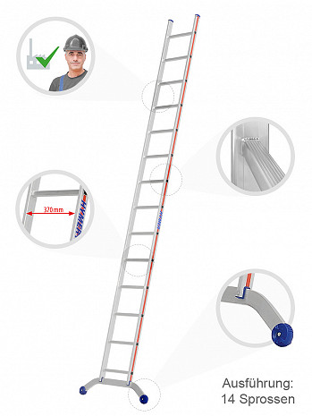 HYMER Anlegeleiter 6011 SC 60 22 Sprossen