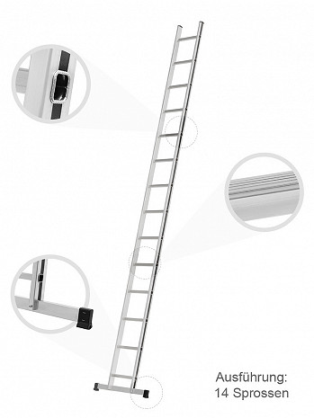 HYMER Anlegeleiter Alu-Pro 70011 / 16 Sprossen