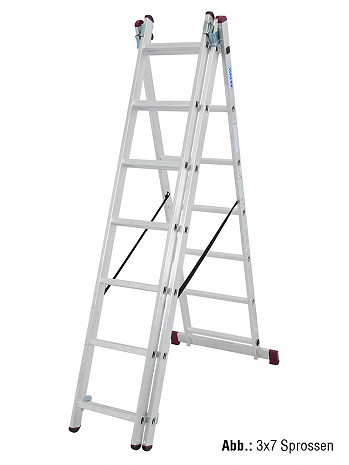 KRAUSE CORDA Vielzweckleiter 3x8 Sprossen mit Treppenfunktion