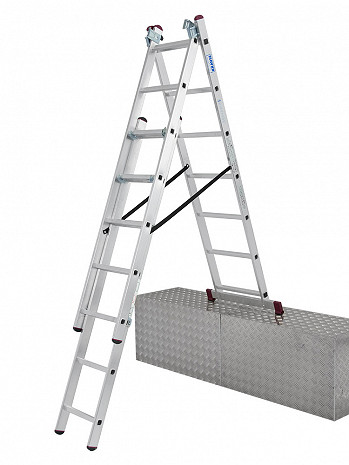 KRAUSE CORDA Vielzweckleiter 3x7 Sprossen mit Treppenfunktion
