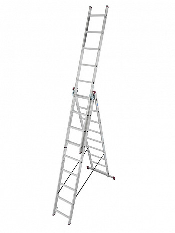 KRAUSE CORDA Vielzweckleiter 3x9 Sprossen mit Treppenfunktion