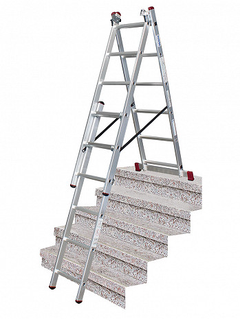 KRAUSE CORDA Vielzweckleiter 3x6 Sprossen mit Treppenfunktion