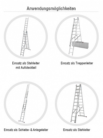 KRAUSE CORDA Vielzweckleiter 3x8 Sprossen mit Treppenfunktion