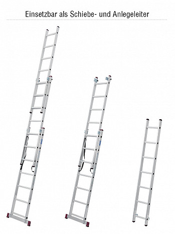 KRAUSE CORDA Vielzweckleiter 3x8 Sprossen mit Treppenfunktion