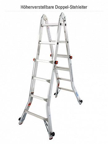 KRAUSE MONTO TeleVario Gelenk-Teleskopleiter mit 4 Holmverlängerungen | 4x4 Sprossen