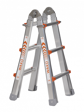 WAKÜ Leiter Teleskopleiter Treppenleiter 100 4x3 Sprossen