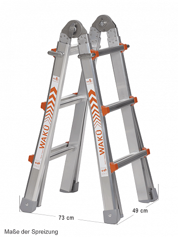 WAKÜ Leiter Teleskopleiter Treppenleiter 100 4x3 Sprossen