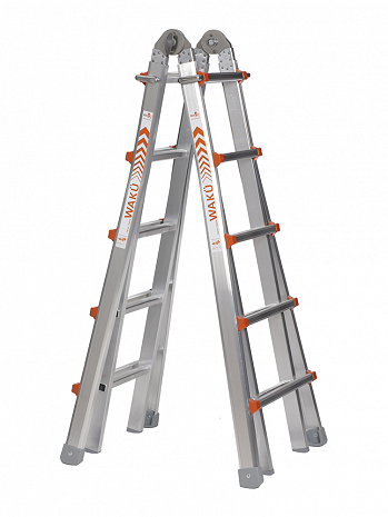 WAKÜ Leiter Teleskopleiter Treppenleiter 102 4x5 Sprossen