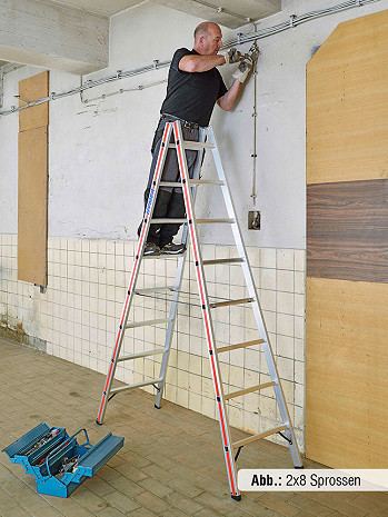 HYMER SC 60 Sprossen-Doppelleiter 6023 2x10 Sprossen