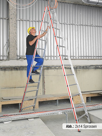 HYMER SC 60 Sprossen-Doppelleiter 6023 2x10 Sprossen