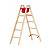 HYMER Holz-Stufenstehleiter beidseitig begehbar / 2x5 Stufen / gemäß TRBS 2121-2