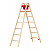 HYMER Holz-Stufenstehleiter beidseitig begehbar / 2x7 Stufen / gemäß TRBS 2121-2