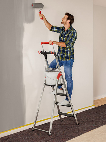 Hailo L100 TopLine - Sicherheits-Stehleiter 4 XXL-Stufen