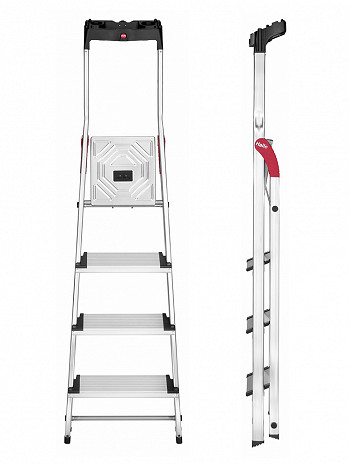Hailo L80 ComfortLine - Sicherheits-Stehleiter 4 XXL-Stufen